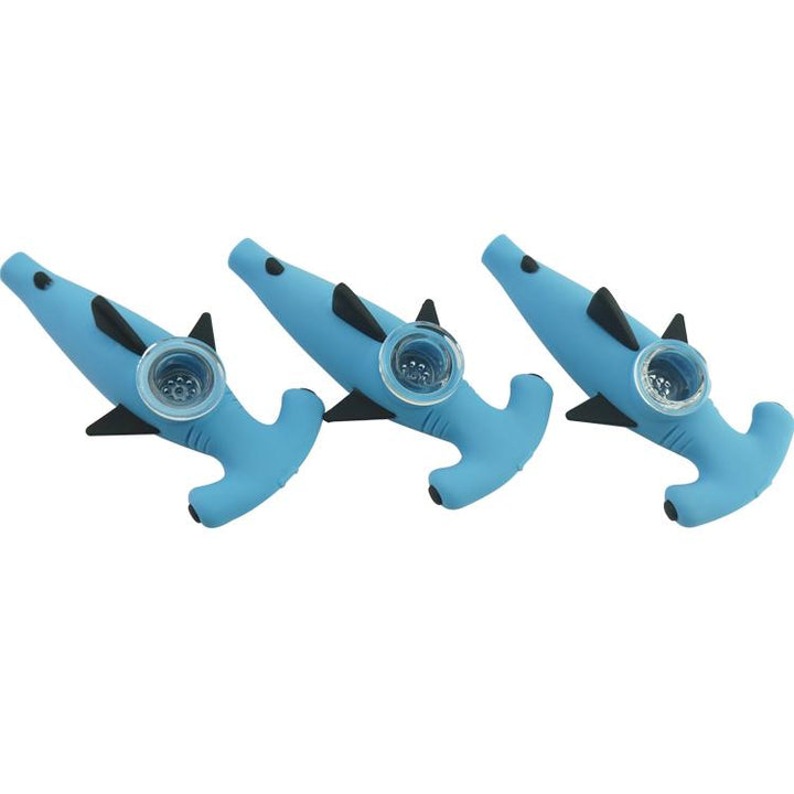 Silicone Hand Pipe - Hammer Head Shark