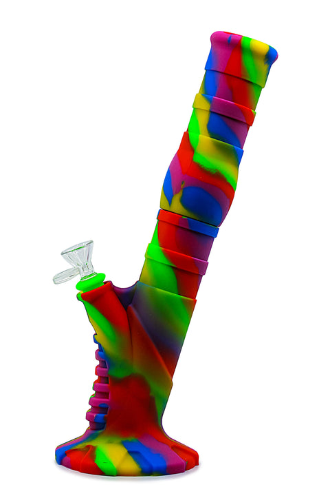 Silicone Water Pipe - Leaning Tower (14.5")(3 Colors)