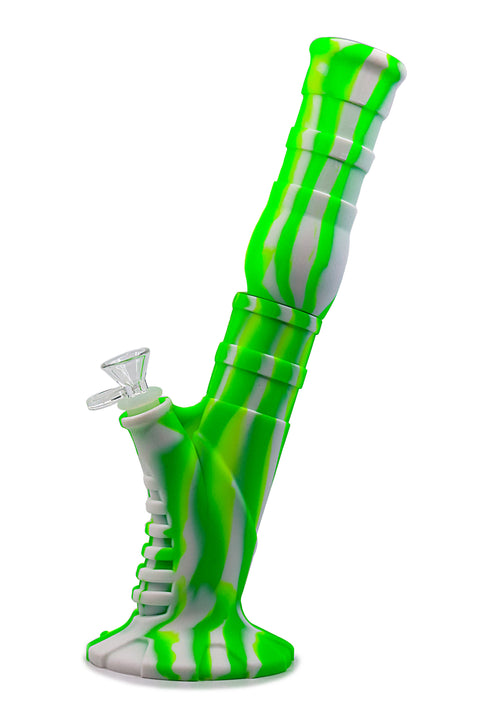 Silicone Water Pipe - Leaning Tower (14.5")(3 Colors)