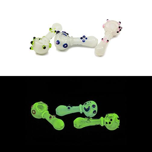 Glow in the Dark Hand Pipe - Multi Marble (5")