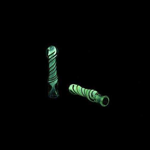 Glow in the Dark Chillum - Rasta Line (3.5")