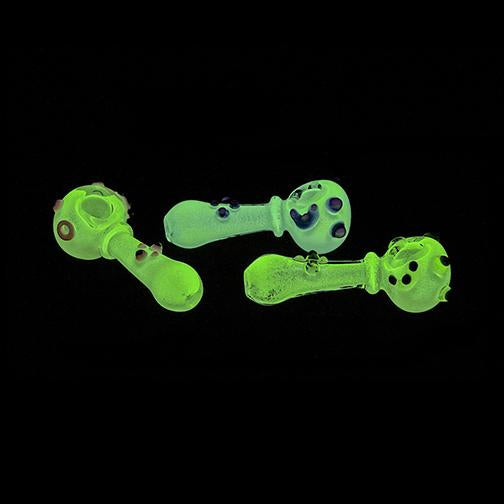 Glow in the Dark Hand Pipe - Multi Marble (5")