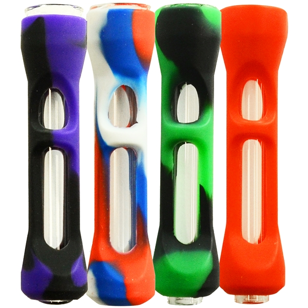 Glass Chillum w/ Silicone Cover