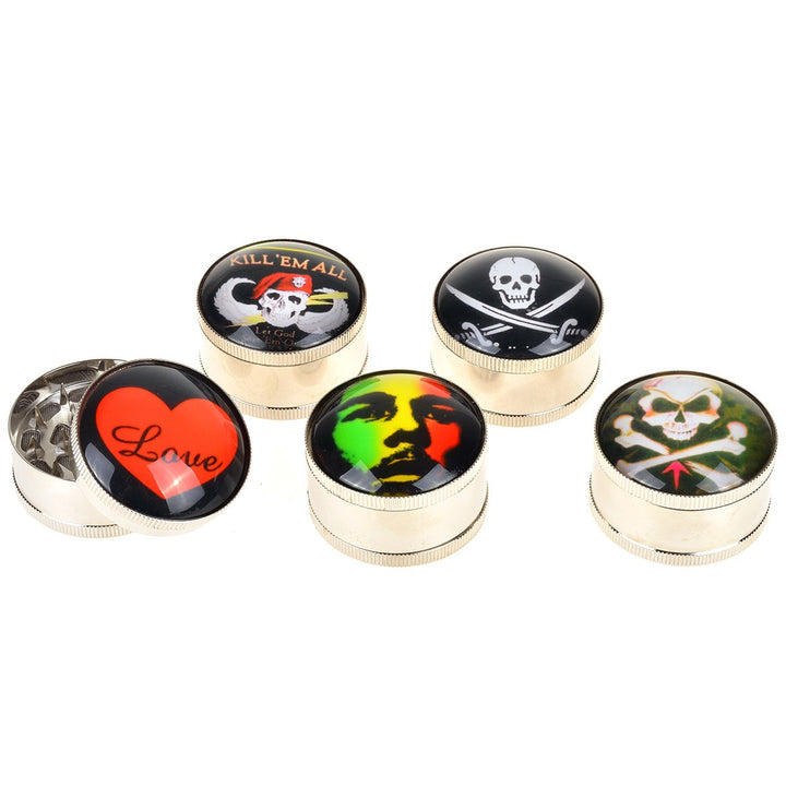 3 Part Bubble Top Grinder Assorted Style LSZX024