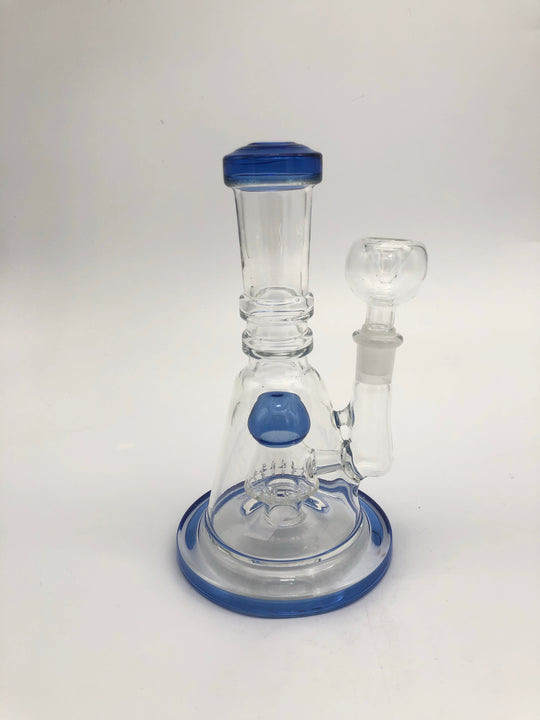 6 inch stemless with tree percolator colored mouthpiece, base rim and Palm shelf