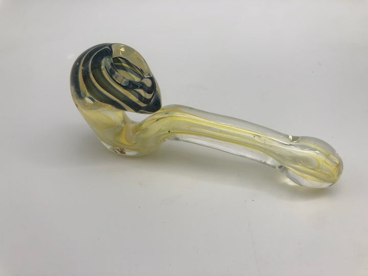 Glass standing pipe with blue and white stripes