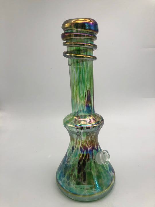 Soft glass beaker inspired shape with swirled neck