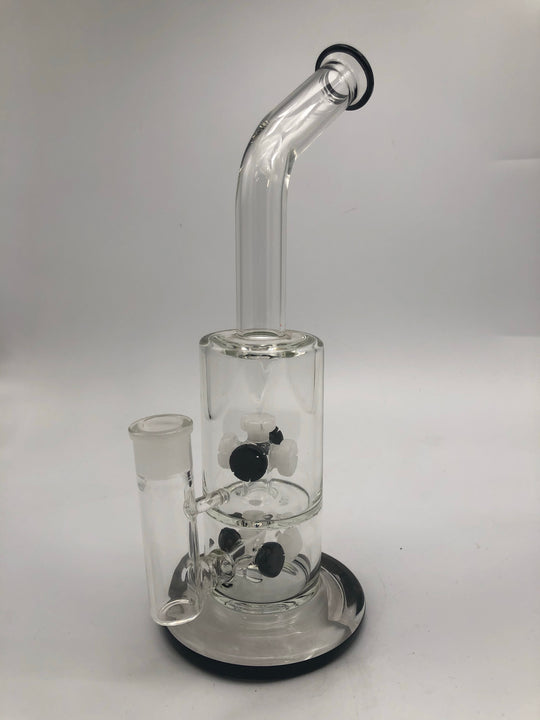 Stemless nine disc double percolator chamber with bent neck