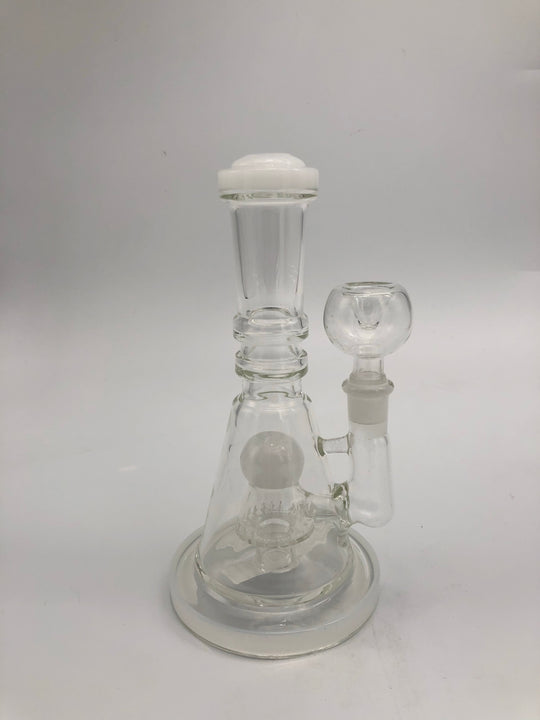6 inch stemless with tree percolator colored mouthpiece, base rim and Palm shelf