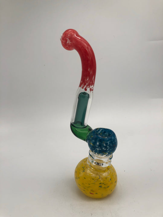 Red green blue and yellow Glass bubbler with percolator