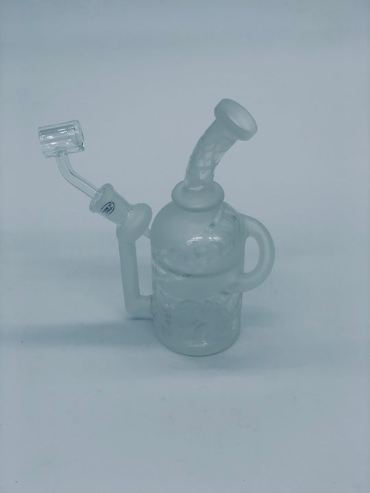 Crystal glass 7” 45 degree frosted recycler