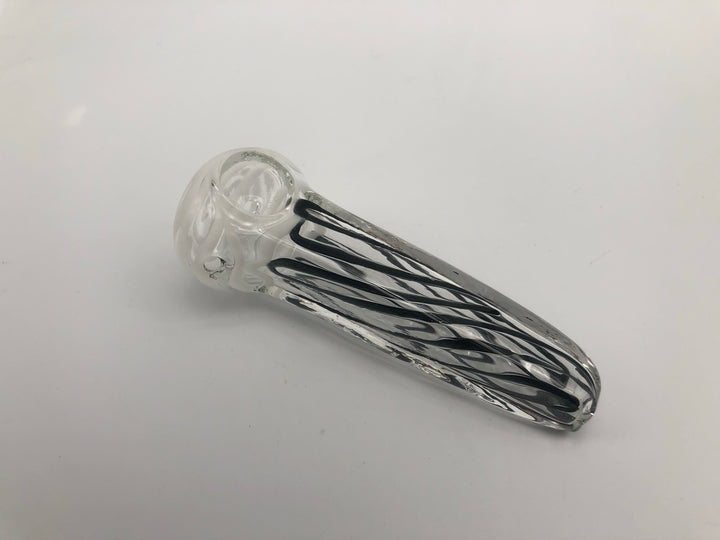 3 inch clear Pipe with Black stripes