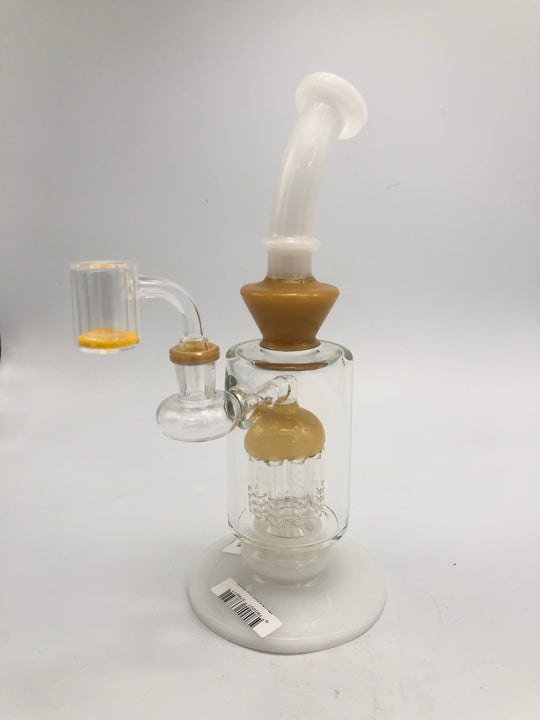 12 inch stemless rig with jellyfish chamber percolator with Thermochromatic banger