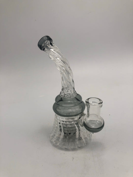 Stemless twisted glass mini rig