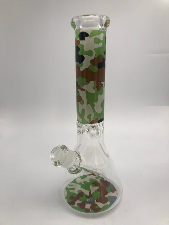 12 inch beaker, pinch ice catcher and camo neck and bottom