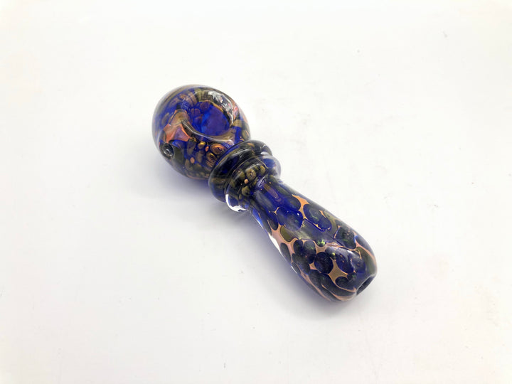 3” Blue with gold veins glass pipe