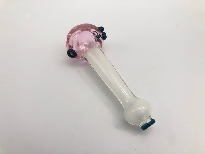 4 inch spotted glass pipe with white neck
