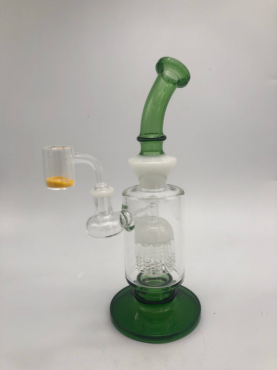 12 inch stemless rig with jellyfish chamber percolator with Thermochromatic banger